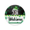 Bichon Frise Round Metal Sign Irish Decor Bichon Frise Metal Wreath Signs Welcome Sign Metal Wall Art March 17 Home Decor for Living Room Porch Bedroom Housewarming Gift,12'' view 1
