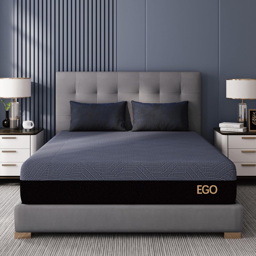 EGOHOME 10 Inch Twin XL Memory Foam Mattress for Back Pain, Cooling Copper Gel Bed in a Box, Foam Made in USA, CertiPUR-US Certified, Therapeutic Medium Firm, Daybed 38x80x10 Black