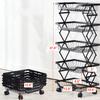Baskets Rack Kitchen Pantry Storage Organizer Cart No Assembly Need 5 Tiers Foldable Utility Metal Cart Collapsing Fruit Vegetable Baskets Cart with Wheels view 4