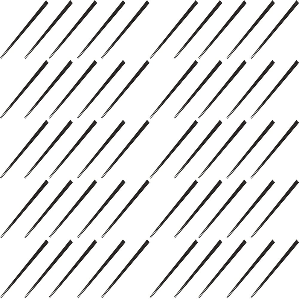 Fukui Craft Chopsticks, PBT Resin Chopsticks, Made in Japan, Dishwasher Safe, Slim, Square Chopsticks, Black, 9.3 inches (23.5 cm), Made in Japan (50 Pairs)
