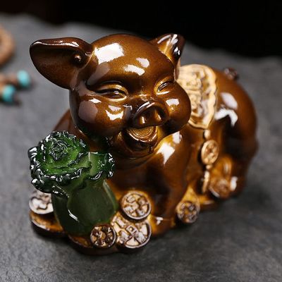 XIALON 9.5cm Color Changing Tea Pet Lucky Pig Tea Table Tea Play Creative Kung Fu Tea Set