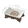 BDPP Soap Tray Soap Dish Ceramic Soap Holder European Style Soap Tray Double Layer Retro Soap Box Drain Creative Bathroom High-end Soap Case for Showers, bathrooms and Kitchens (Size : B) view 2