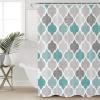 Shower Curtain 78 inches Long Geometric Morocco Quatrefoil Lattice Turquoise Grey Polyester Fabric Shower Curtain with Hooks,Waterpoof Shower Curtains for Bathroom Showers and Bathtubs 72" Wx78 L view 4