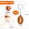 Yinkin 90 Pack Football Keychains for Party Favors, Mini Football Stress Ball Keychain for Boys and Girls School Carnival Reward Gift Sport Theme Party Goodie Bag Fillers, Brown,1.18 Inches view 2