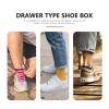 Zerodeko 2pcs Transparent Sturdy Drawer Type Footwear Storage Case for Men Stackable Design for Neat Organization Thickened for Home Office Use view 3