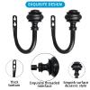 Kowibcl Curtain Holdbacks - Wall Mounted Drapery Tiebacks with Screws, Decorative Curtain Holders for Bedroom Livingroom Office Home (Black(6pair)) view 4