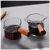 70 75ml Heat Resisting Glass Espresso Measuring Cup Double Mouth Glass Milk Jug with Handle Glass Scale Measure Mugs view 1