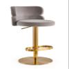 LUXMOD Swivel bar stools Modern Adjustable Height Kitchen Counter Bar Stools with Back and Footrest for Living Room Dining Room(1pcs) view 1