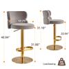 LUXMOD Swivel bar stools Modern Adjustable Height Kitchen Counter Bar Stools with Back and Footrest for Living Room Dining Room(1pcs) view 3