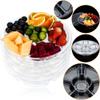 12 Pack Round Plastic Veggie Tray with Lid Fruit Tray 6 Divided Compartment Container Food Serving Dip Platter Reusable Catering Trays for Veggie Fruit Snack Party and Buffet TraysClear12inch view 2