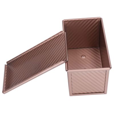 Bread Loaf Pan Non Stick Loaf Cake Pan, Rectangle Loaf Pan with Lid for Baking, Non-stick Long Bread Loaf Pan 8.5 x 4.7 x 4.4in(gold)
