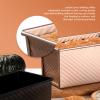 Bread Loaf Pan Non Stick Loaf Cake Pan, Rectangle Loaf Pan with Lid for Baking, Non-stick Long Bread Loaf Pan 8.5 x 4.7 x 4.4in(gold) view 2