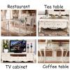 90 inch Coffee Table Runner, Light Gray Table Runner Cotton Tassel Jacquard Retro Pattern Elegant Dining Table Runner Home Decoration view 3