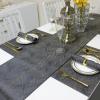 90 inch Coffee Table Runner, Blue Table Runner Cotton Tassel Jacquard Stripe Pattern Side Runner Table Home Decoration view 3