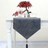 90 inch Coffee Table Runner, Blue Table Runner Cotton Tassel Jacquard Stripe Pattern Side Runner Table Home Decoration view 4