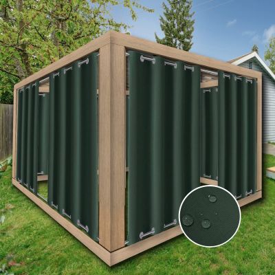 ZJXSNEH Waterproof Outdoor Curtain Panels Blackout Curtains for Sliding Door/Foyer/Arbor/Lanai 1 Panel Dark Green (Width x High) W39.37 x H106.2 x 1PC