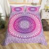 Purple Pink Mandala Bedding Set Twin Size for Kids Boys Bedroom,Hippie Mandala Bed Duvet Cover Set,Psychedelic Comforter Cover Art Bohemian Decor 2 Pieces 1 Duvet Cover with 1 Pillowcase No Comforter view 1
