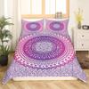 Purple Pink Mandala Bedding Set Twin Size for Kids Boys Bedroom,Hippie Mandala Bed Duvet Cover Set,Psychedelic Comforter Cover Art Bohemian Decor 2 Pieces 1 Duvet Cover with 1 Pillowcase No Comforter view 3