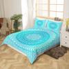 Castle Fairy Hippie Mandala Duvet Cover for Boys,Girls Teal Gradient Comforter Cover Full Size,Indian Hippie Bedding Set Kids Teen Room Decor Bed Cover,Chic Exotic Bedclothes with Zipper(No Comforter) view 2