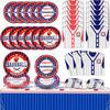Baseball Party Decorations, Disposable 7 and 9 Plates Napkins Tablecloth Set, 61 Pcs Baseball Party Decor for Baseball Fans Birthday Party, Sports Party Supplies(Serve 20, B) view 1