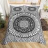 Black and White Mandala Bedding Set Twin Size for Kids Boys Bedroom,Hippie Mandala Bed Duvet Cover Set,Psychedelic Comforter Cover Art Bohemian Decor 2 Pcs 1 Duvet Cover with 1 Pillowcase No Comforter view 1