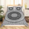 Black and White Mandala Bedding Set Twin Size for Kids Boys Bedroom,Hippie Mandala Bed Duvet Cover Set,Psychedelic Comforter Cover Art Bohemian Decor 2 Pcs 1 Duvet Cover with 1 Pillowcase No Comforter view 3
