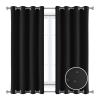 ZJXSNEH Waterproof Outdoor Curtain Panels Blackout Curtains for Sliding Door/Foyer/Arbor/Lanai 1 Panel Black (Width x High) W39.37 x H106.2 x 1PC view 3