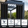 ZJXSNEH Waterproof Outdoor Curtain Panels Blackout Curtains for Sliding Door/Foyer/Arbor/Lanai 1 Panel Black (Width x High) W39.37 x H106.2 x 1PC view 4