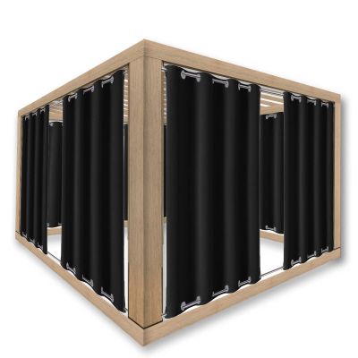 ZJXSNEH Waterproof Outdoor Curtain Panels Blackout Curtains for Sliding Door/Foyer/Arbor/Lanai 1 Panel Black (Width x High) W94.48 x H66.92 x 1PC