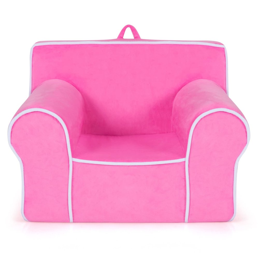 Costzon Kids Couch, Toddler Soft Sofa Chair w/Removable & Washable Velvet Surface for Preschool, Play Room, Nursery, Kindergarten, Toddler Sofa Couch for 0-5 Year Old Boys Girls Birthday Gift