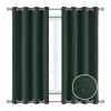 ZJXSNEH Waterproof Outdoor Curtain Panels Blackout Curtains for Sliding Door/Foyer/Arbor/Lanai 1 Panel Dark Green (Width x High) W86.61 x H55.11 x 1PC view 2