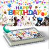 CAKECERY Dogs Duggy Pups Cute Puppy Edible Cake Image Topper Birthday Cake Banner 1/4 Sheet view 1