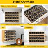 Bamboo Spice Rack Organizer With 28 Spice Jars, 780 Labels, 4 Tier Wood Hanging Shelf, Chalk Marker and Funnel Set for Drawer Cabinet Kitchen Countertop Wall Mount, Empty 4 oz Glass Jar & Shaker Lids view 3