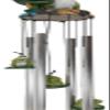 Ebros Gift Whimsical Summer Adventures Green Frog Mother with Babies Family Crouching On Lily Pads by Pond Resonant Tube Wind Chime Sculpture Outdoors Garden Lawn Patio Home Pool Deck Accent Decor view 4