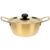 1set Stainless Steel Instant Noodles Pot Double Handles Non-stick Soup Pot for Home Office and Camping Korean Design Lid Cookware view 1