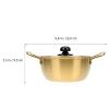 1set Stainless Steel Instant Noodles Pot Double Handles Non-stick Soup Pot for Home Office and Camping Korean Design Lid Cookware view 4