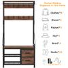 Lulive Hall Tree, 31.5 Entryway Bench with Coat Rack freestanding, 5 in 1 Intelligent Design Shoe Bench and Wall Rack 17 Hooks and Drawers (Rustic Brown) view 4