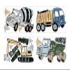 Sweet Jojo Designs Construction Truck Large Peel and Stick Wall Decal Stickers Art Nursery Decor - Set of 4 Sheets - Grey Yellow Black Blue and Green Transportation Zone Vehicles view 2