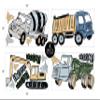 Sweet Jojo Designs Construction Truck Large Peel and Stick Wall Decal Stickers Art Nursery Decor - Set of 4 Sheets - Grey Yellow Black Blue and Green Transportation Zone Vehicles view 4