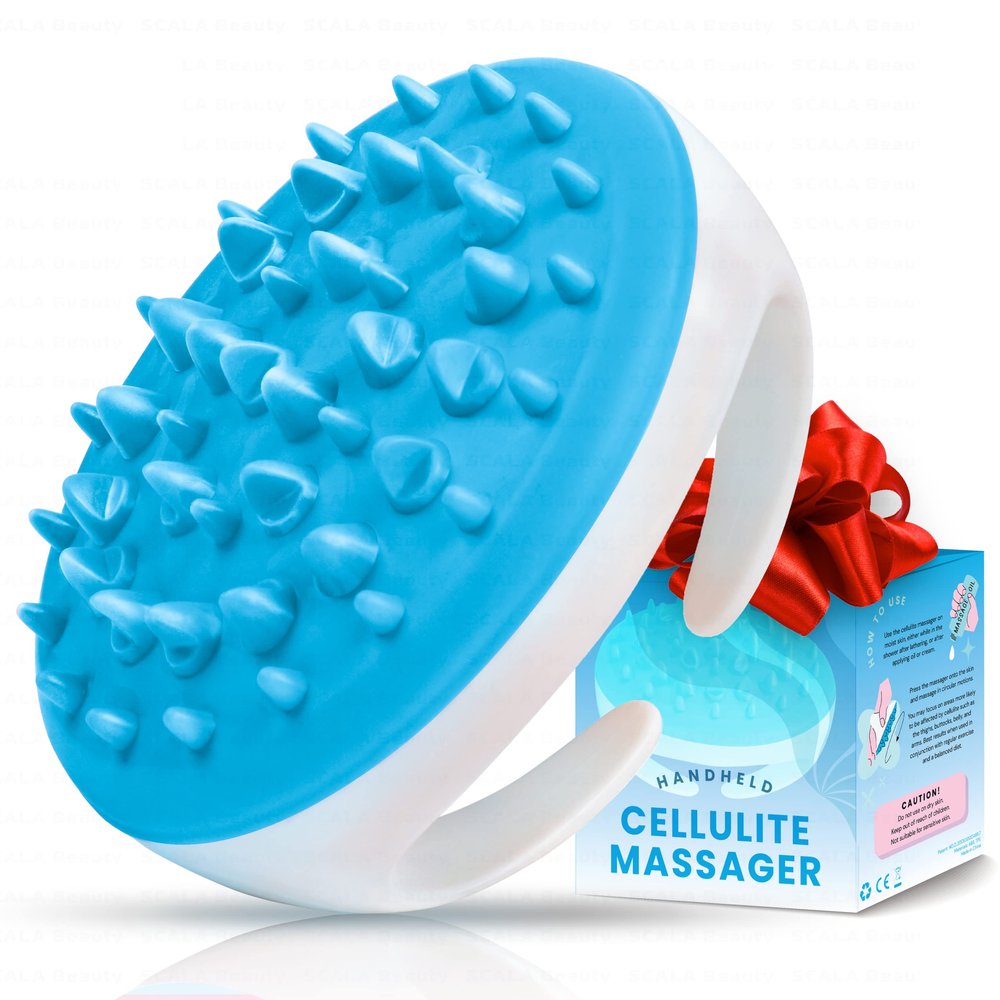 Scala Cellulite Massager Silicone, Bath Scrubber for Smoother Skin Aqua