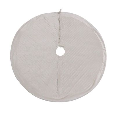 HGTV Home Collection Quilted Velvet Tree Skirt, Ivory, 60in