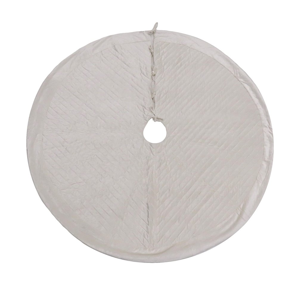 HGTV Home Collection Quilted Velvet Tree Skirt, Ivory, 60in