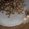 HGTV Home Collection Quilted Velvet Tree Skirt, Ivory, 60in view 2