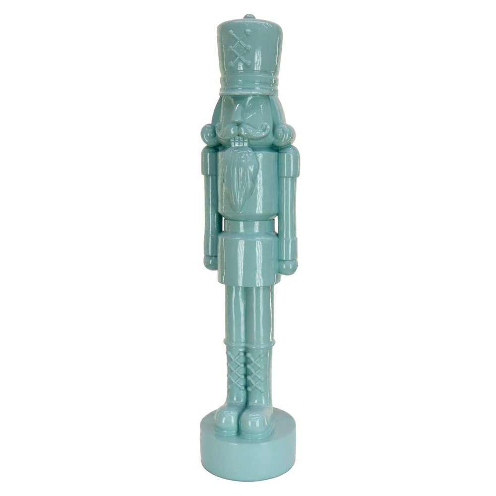 National Tree Company HGTV Home Collection Resin Christmas Themed Nut Cracker, Polyresin and Stone Powder, ICY Blue, 18in