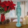 National Tree Company HGTV Home Collection Resin Christmas Themed Nut Cracker, Polyresin and Stone Powder, ICY Blue, 18in view 2