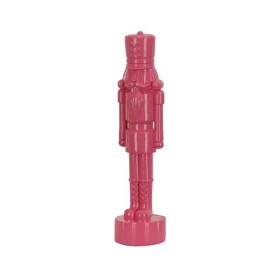 National Tree Company HGTV Home Collection Resin Christmas Themed Nut Cracker, Polyresin and Stone Powder, Pink, 12in