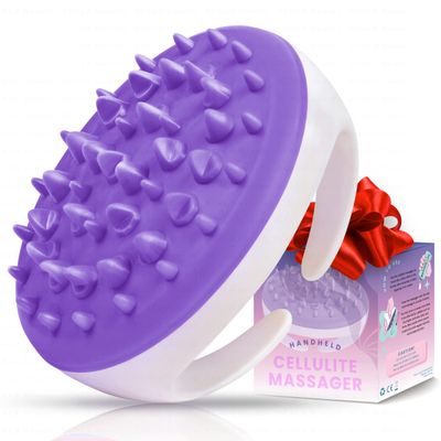 Scala Cellulite Massager Silicone, Bath Scrubber for Smoother Skin Purple