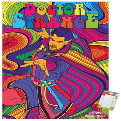 Trends International Marvel Doctor Strange in the Multiverse of Madness - Neon Wall Poster, 22.4L x 14.7W, Premium Poster & Mount Bundle