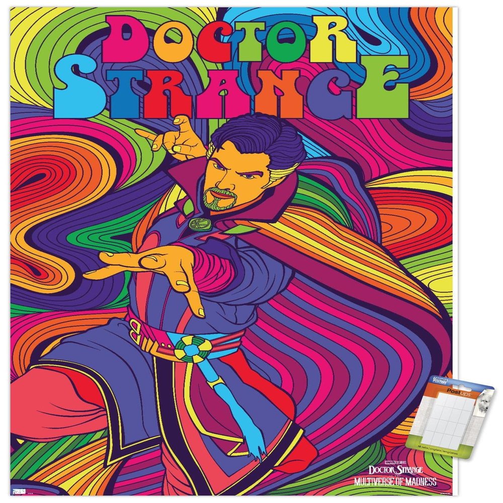 Trends International Marvel Doctor Strange in the Multiverse of Madness - Neon Wall Poster, 22.4L x 14.7W, Premium Poster & Mount Bundle
