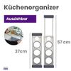 Sanni Shoo Drip.it+ | Stainless Steel Sink Caddy | 3-Bottle Holder with Silicone Rings | Sodastream Aqua Fizz Compatible | Drainer & Organizer view 2